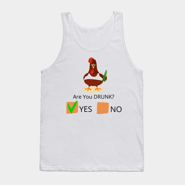Funny drunk Rooster Tank Top by O.M design